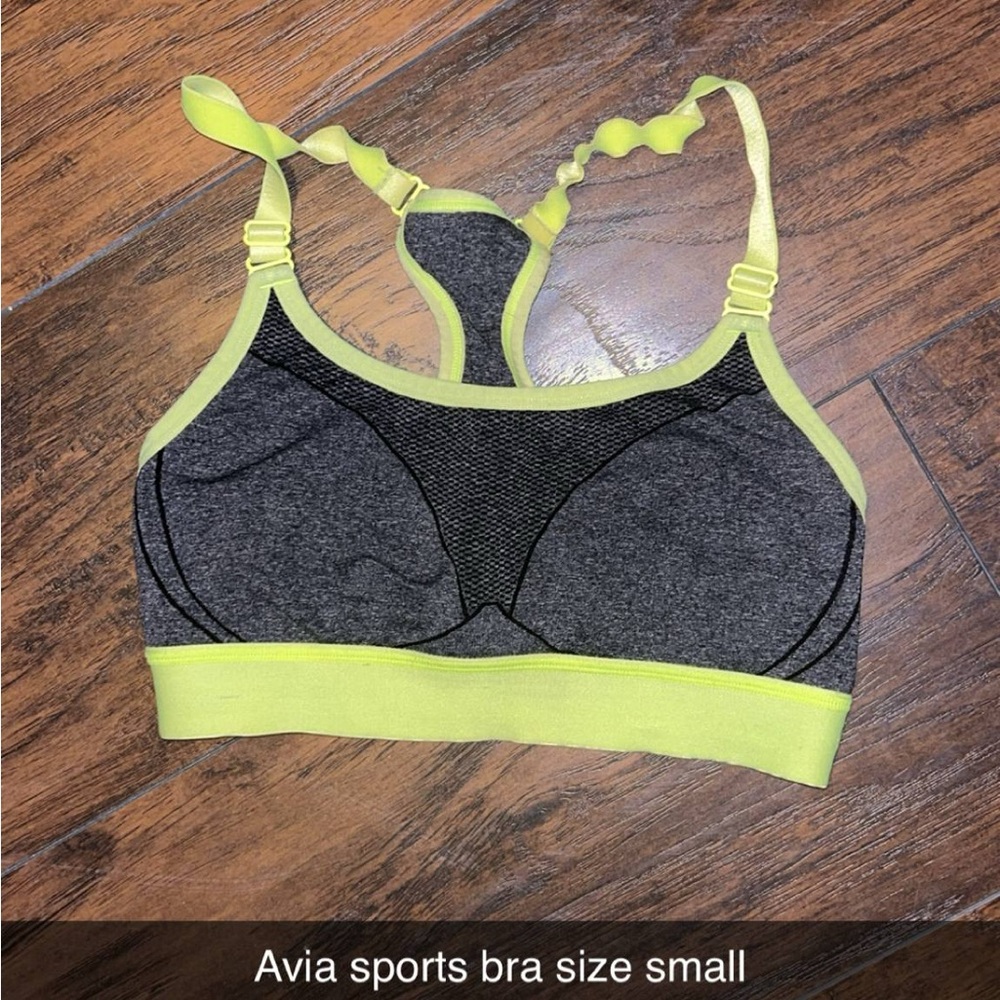 Avia Charcoal and Lime Sports Bra